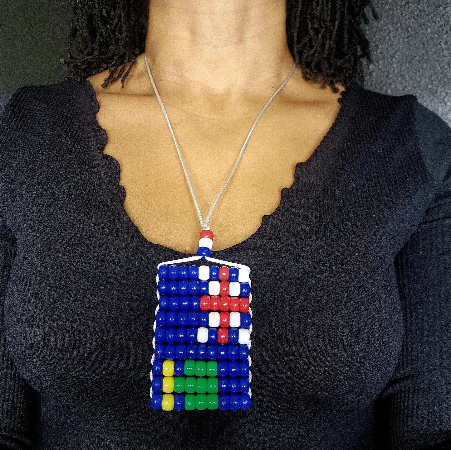 British Virgin Island - BVI Flag Car Mirror Danglers/ Carnival Necklace .