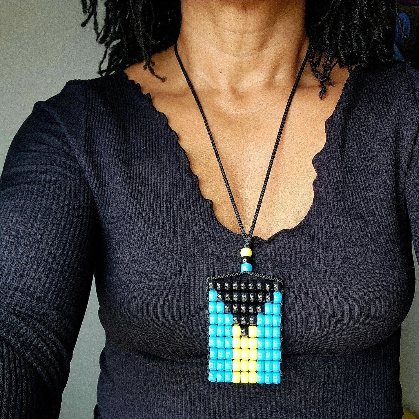 Bahamas Flag Car Mirror Danglers Necklace .