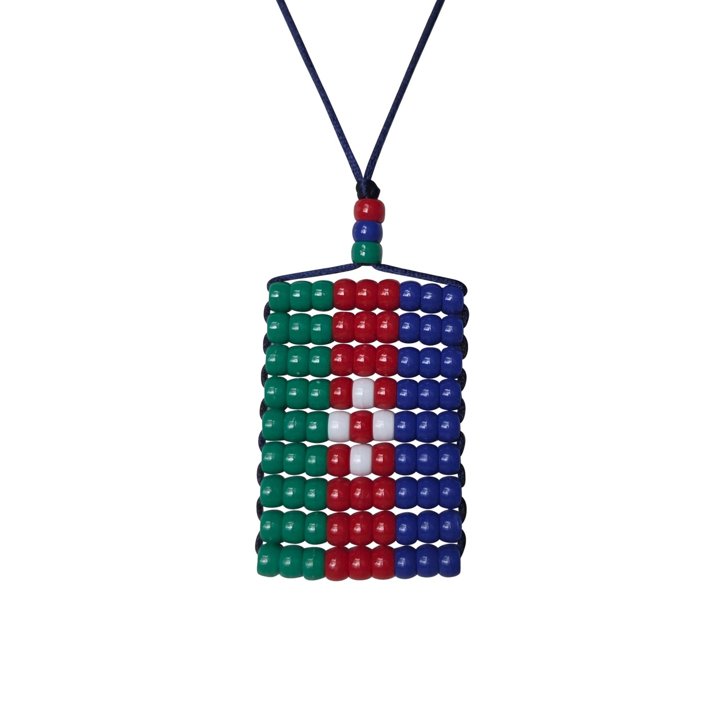 Azerbaijan Flag Car Danglers. Mini Beaded Flag 2.5" x 3". Adjustable.