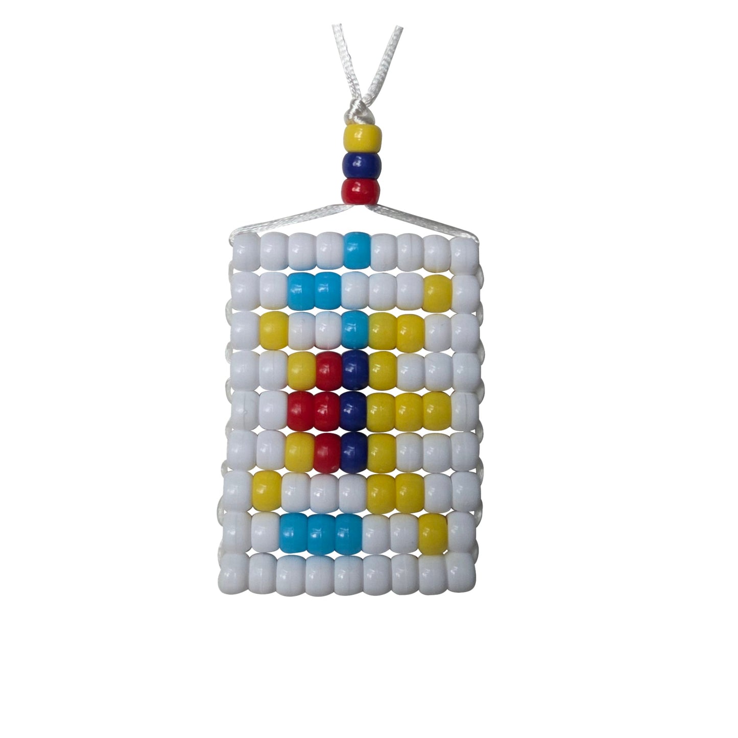 U.S Virgin Islands Flag Car Danglers. Mini Beaded Flag 2.5" x 3". Adjustable.