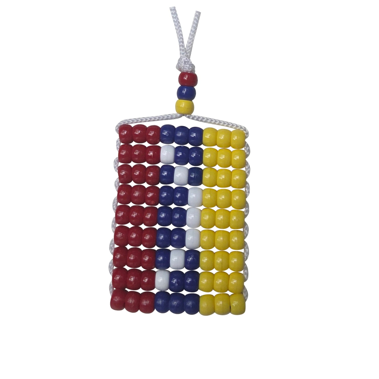 Venezuela Flag Car Danglers. Mini Beaded Flag 2.5" x 3". Adjustable.