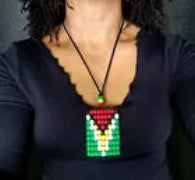 Guyana Flag Car Danglers. Mini Beaded Flag 2.5" x 3". Adjustable.
