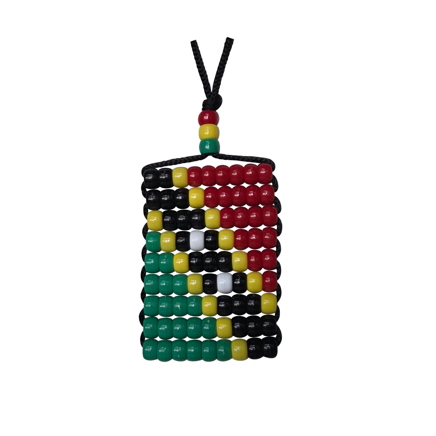Saint Kitts & Nevis Flag Car Danglers. Mini Beaded Flag 2.5" x 3". Adjustable.