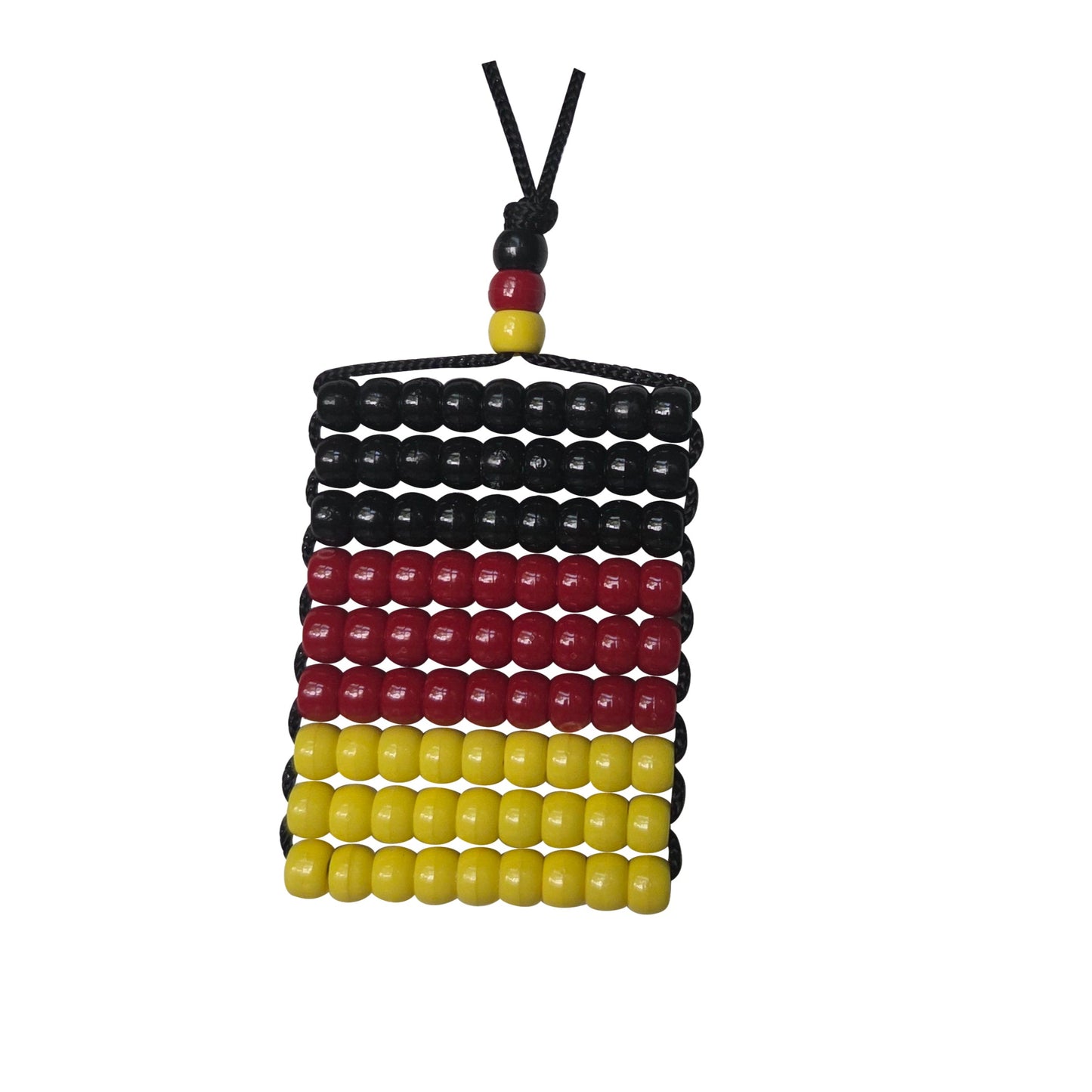 Germany Flag Car Danglers. Type A. Mini Beaded Flag 2.5" x 3". Adjustable.