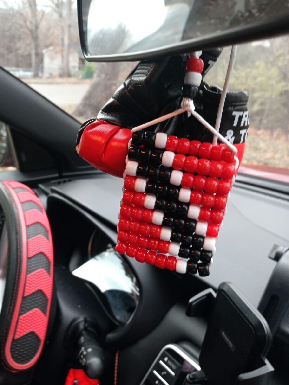 Trinidad Flag  Car Mirror Danglers/ Carnival Necklace .