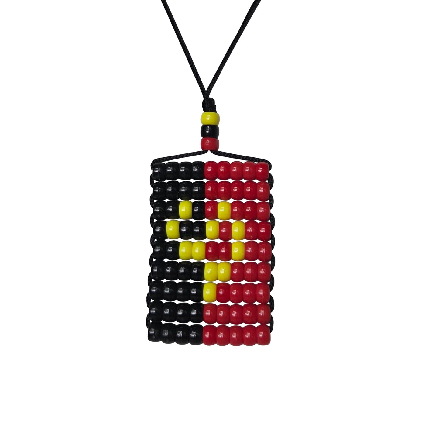 Angola Flag Car Danglers. Mini Beaded Flag 2.5" x 3". Adjustable.