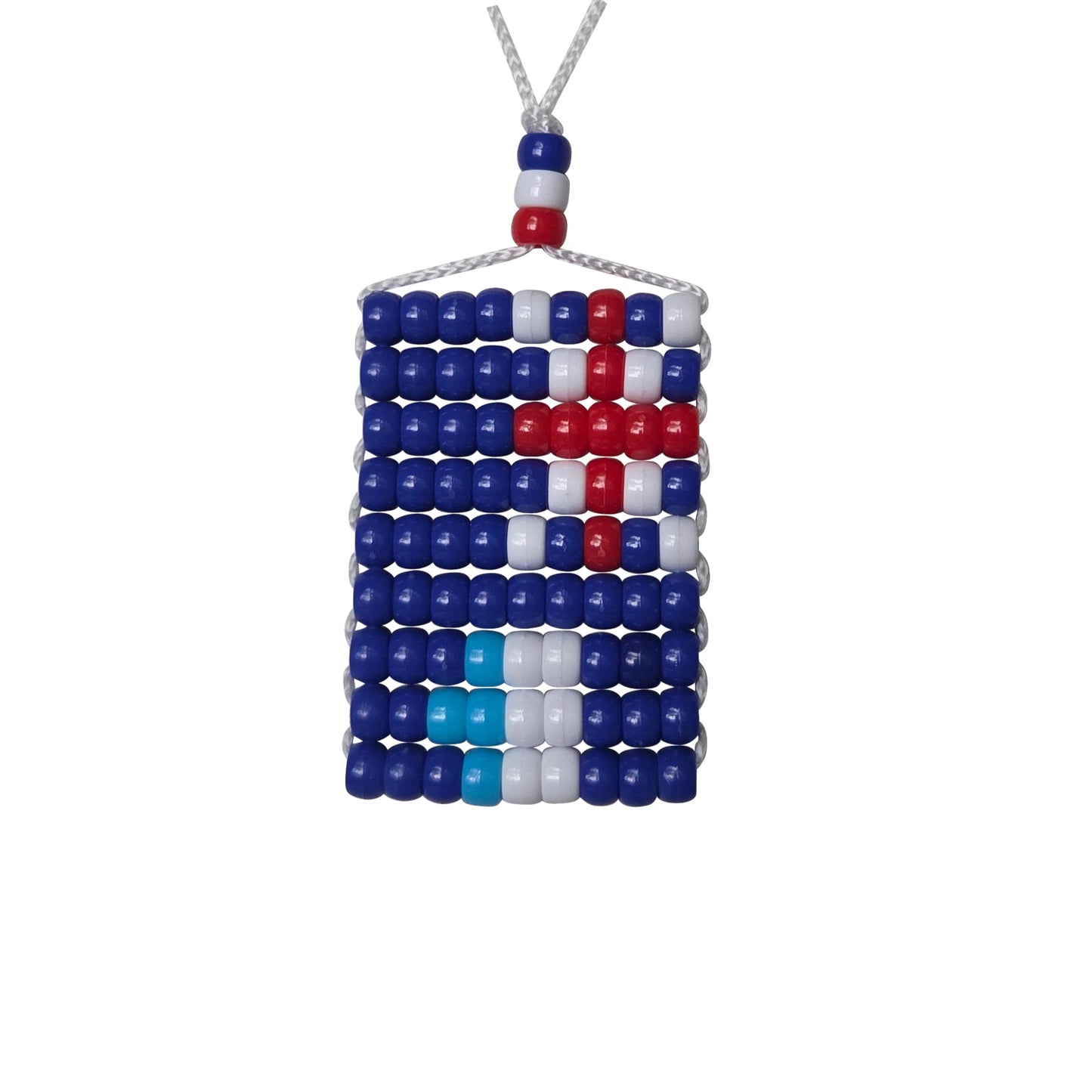 Anguilla Flag Car Danglers. Mini Beaded Flag 2.5" x 3". Adjustable.