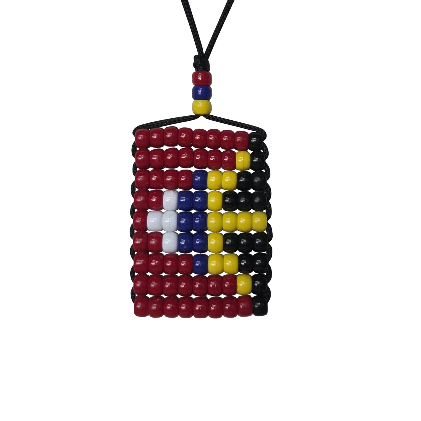 Antigua Flag Car Danglers. Mini Beaded Flag 2.5" x 3". Adjustable.