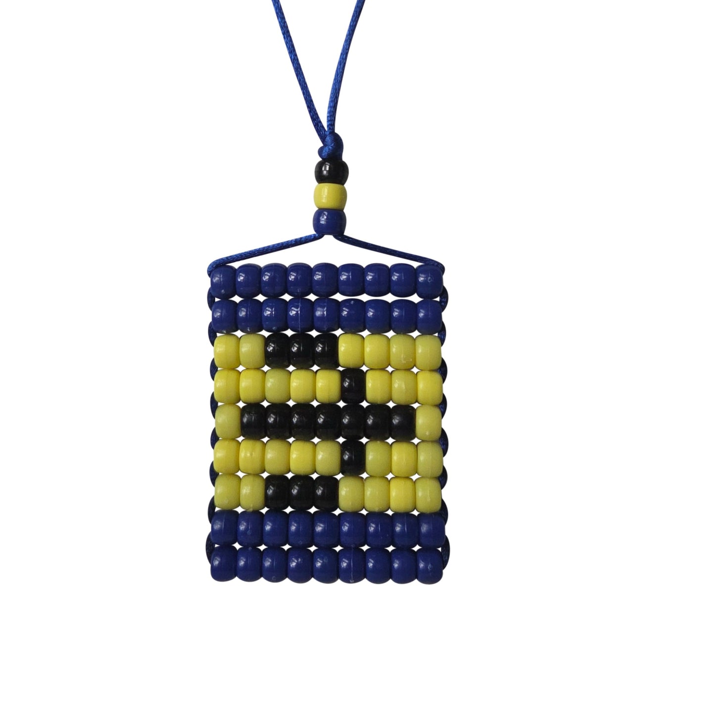 Barbados Flag Car Danglers. Mini Beaded Flag 2.5" x 3". Adjustable.