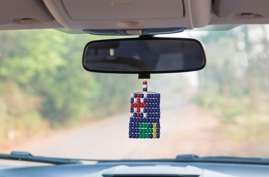 British Virgin Island - BVI Flag  Car Mirror Danglers/ Carnival Necklace .