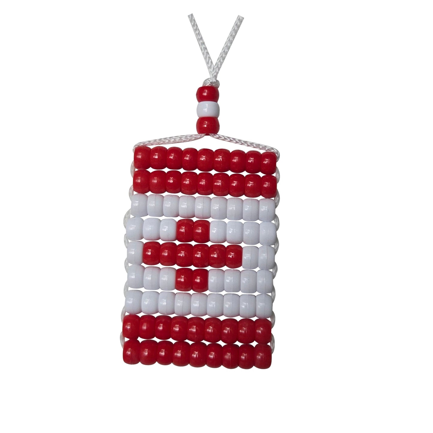Canada Flag Car Danglers. Mini Beaded Flag 2.5" x 3". Adjustable.
