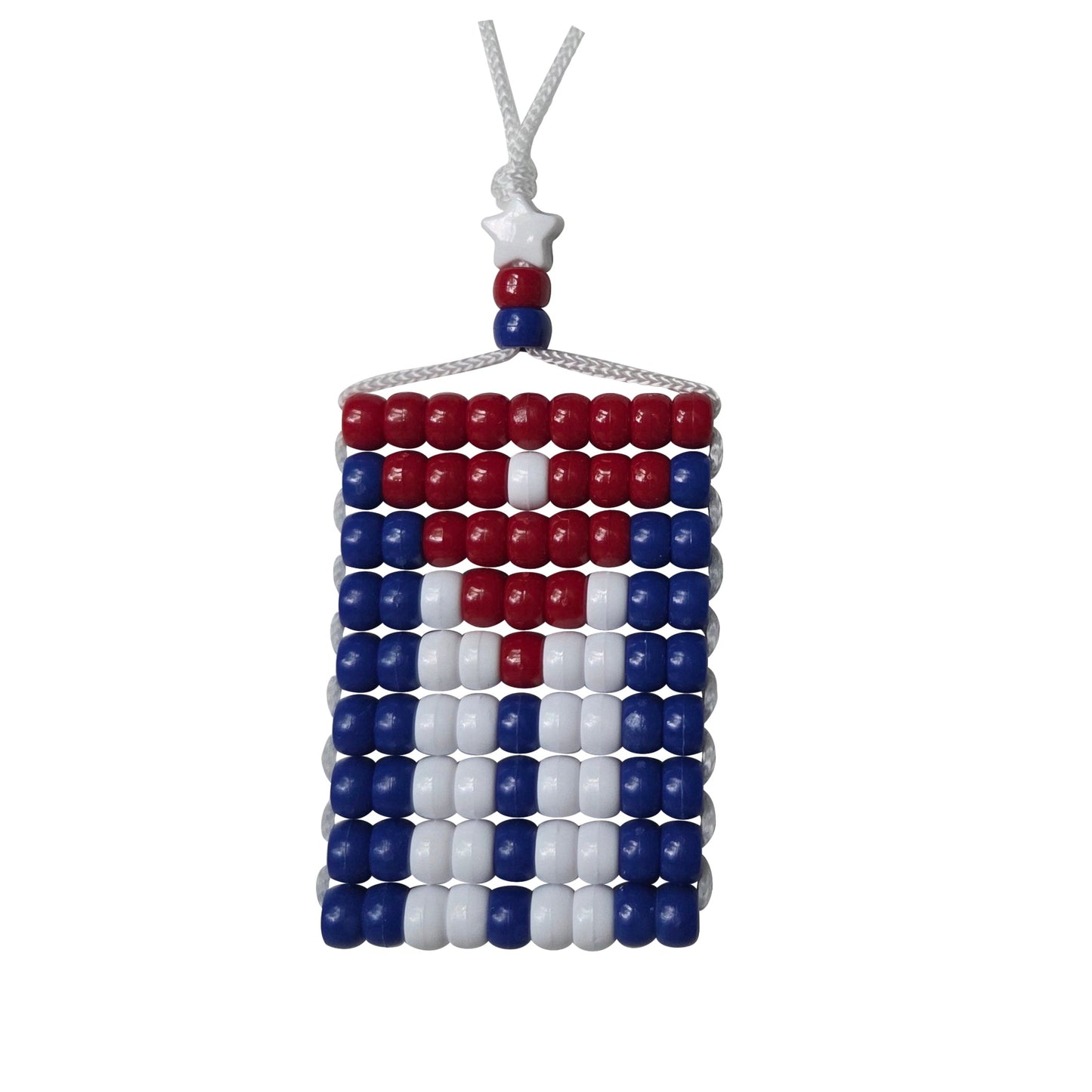 Cuba Flag Car Danglers. Mini Beaded Flag 2.5" x 3". Adjustable.