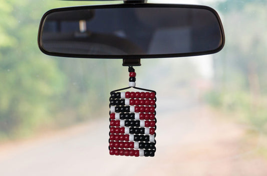 Trinidad Flag  Car Mirror Danglers/ Carnival Necklace .