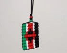 Kenya Flag Car Danglers. Mini Beaded Flag 2.5" x 3". Adjustable.