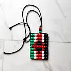 Kenya Flag Car Danglers. Mini Beaded Flag 2.5" x 3". Adjustable.