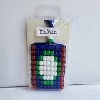 Belize Flag Car Danglers. Mini Beaded Flag 2.5" x 3". Adjustable.